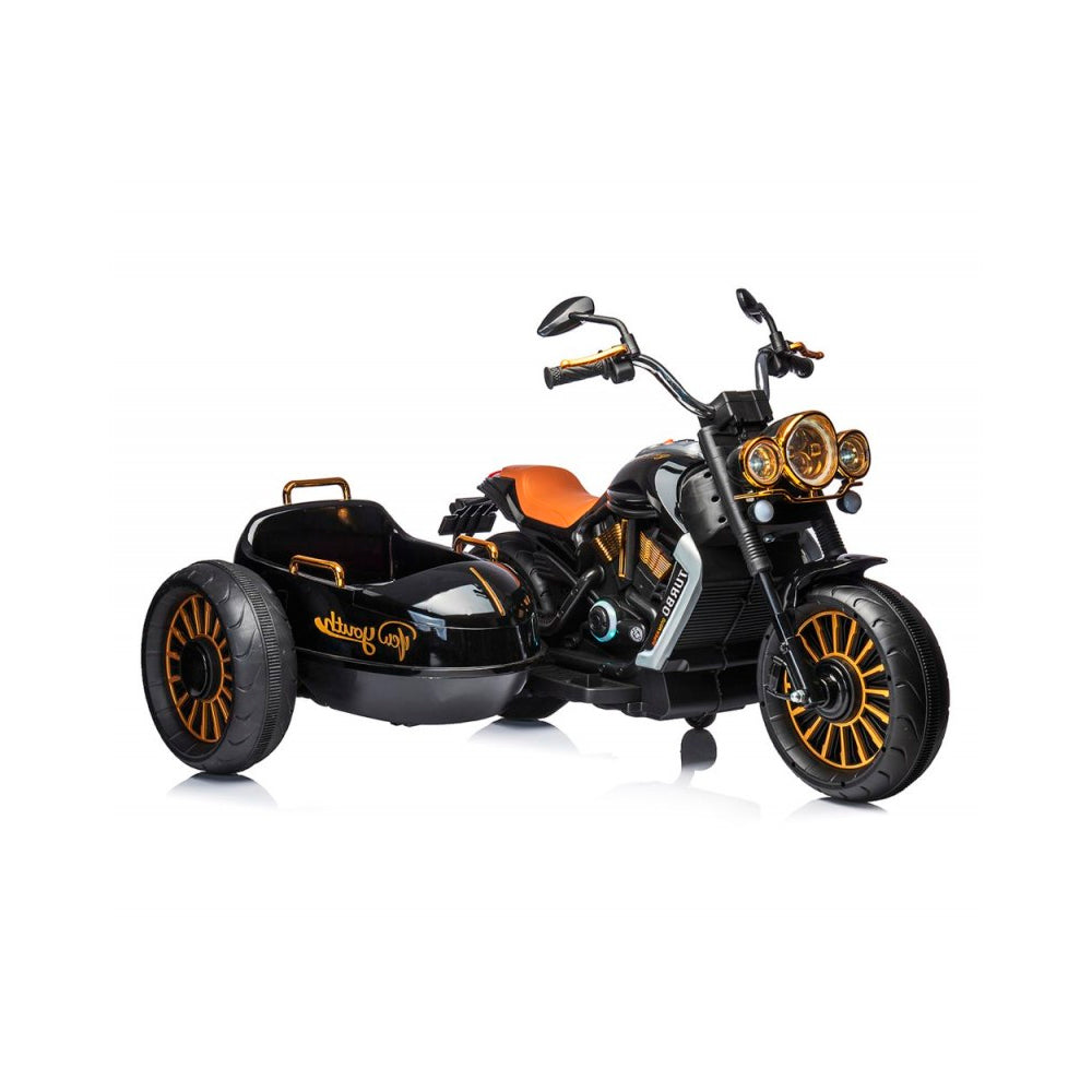 Moto eléctrica de tres ruedas con acompañante