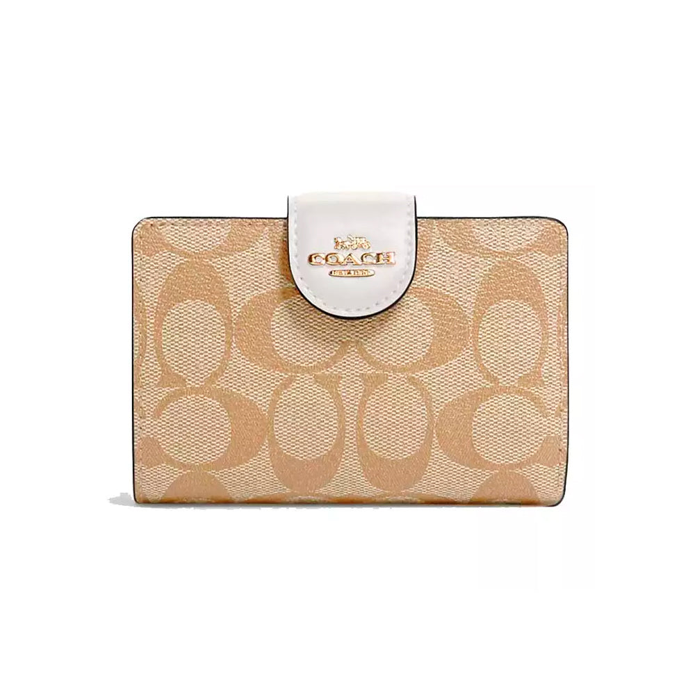 Billetera Corner Zip Signature canvas Coach