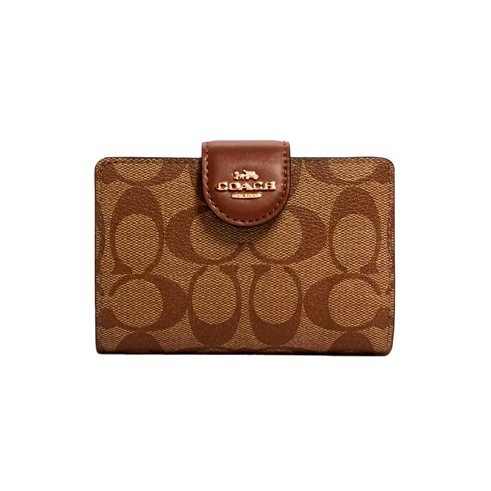 Billetera Corner Zip Signature canvas Coach