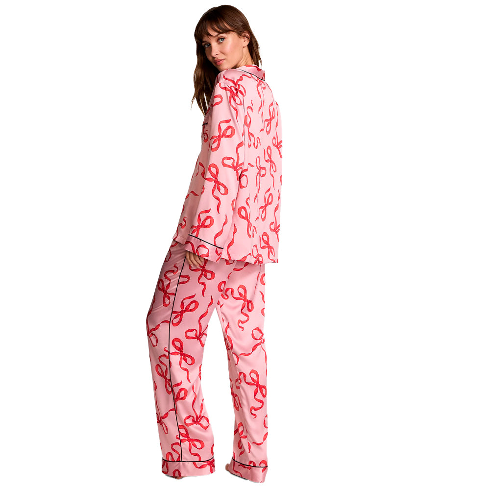 Set de Pijama Largo Satín Lazos Victoria's Secret