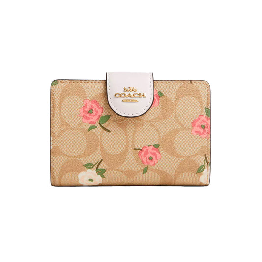 Billetera Corner Zip Signature canvas Coach