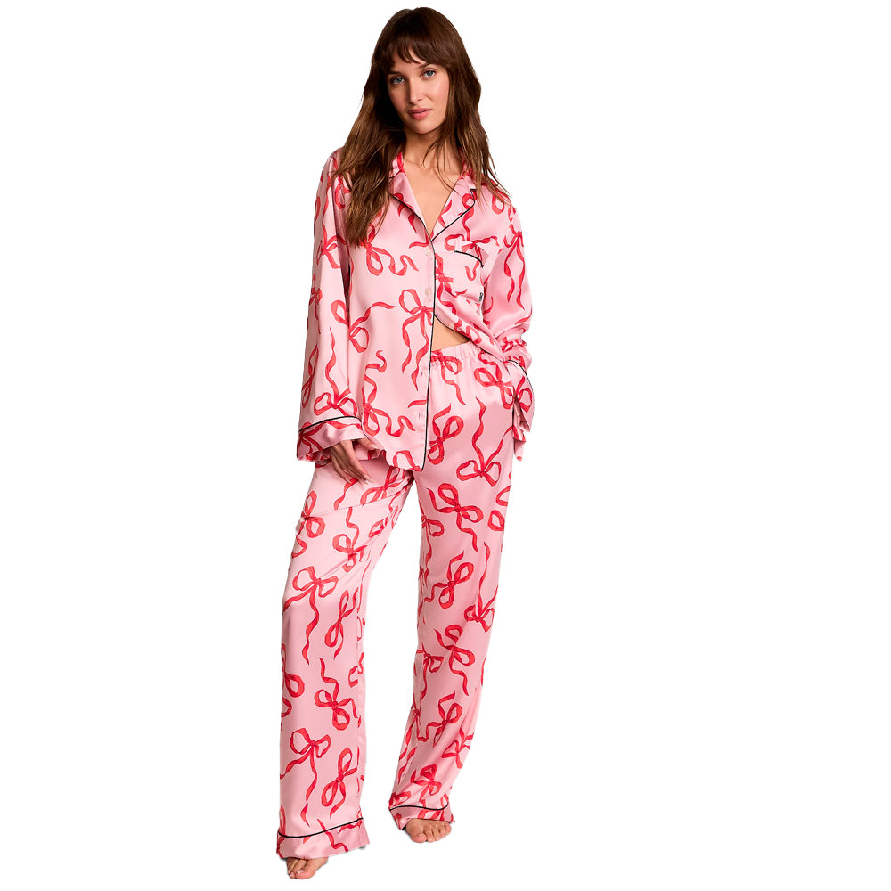 Set de Pijama Largo Satín Lazos Victoria's Secret