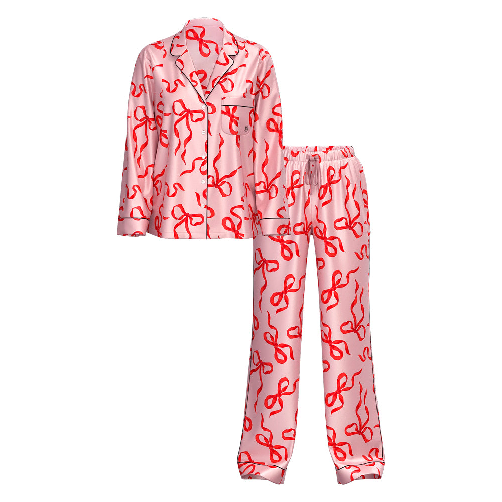 Set de Pijama Largo Satín Lazos Victoria's Secret