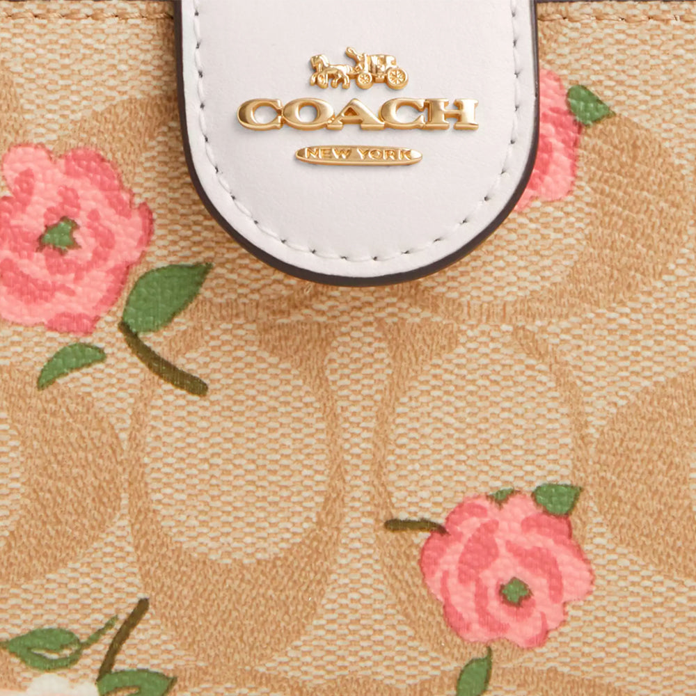 Billetera Corner Zip Signature canvas Coach