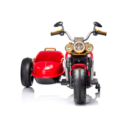 Moto eléctrica de tres ruedas con acompañante
